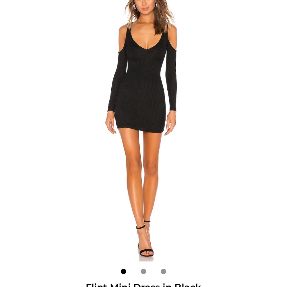 Lovers + Friends Black Cold-Shoulder Mini Dress